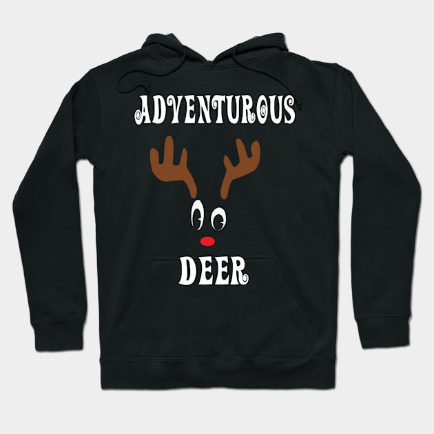 Adventurous Reindeer Deer Red nosed Christmas Deer Hunting Hobbies   Interests Hoodie by familycuteycom